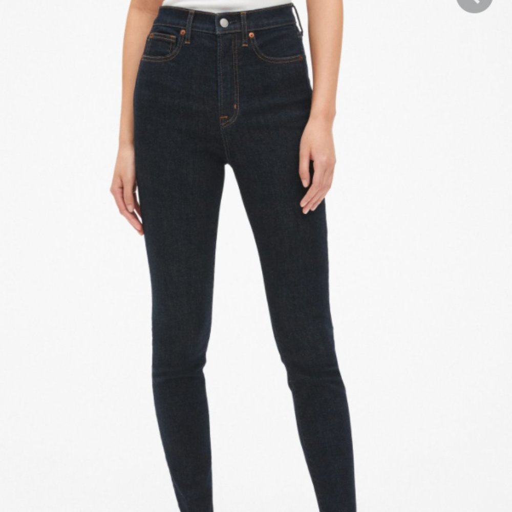 GAP Dark Wash True Skinny Jeans High Rise Size 16